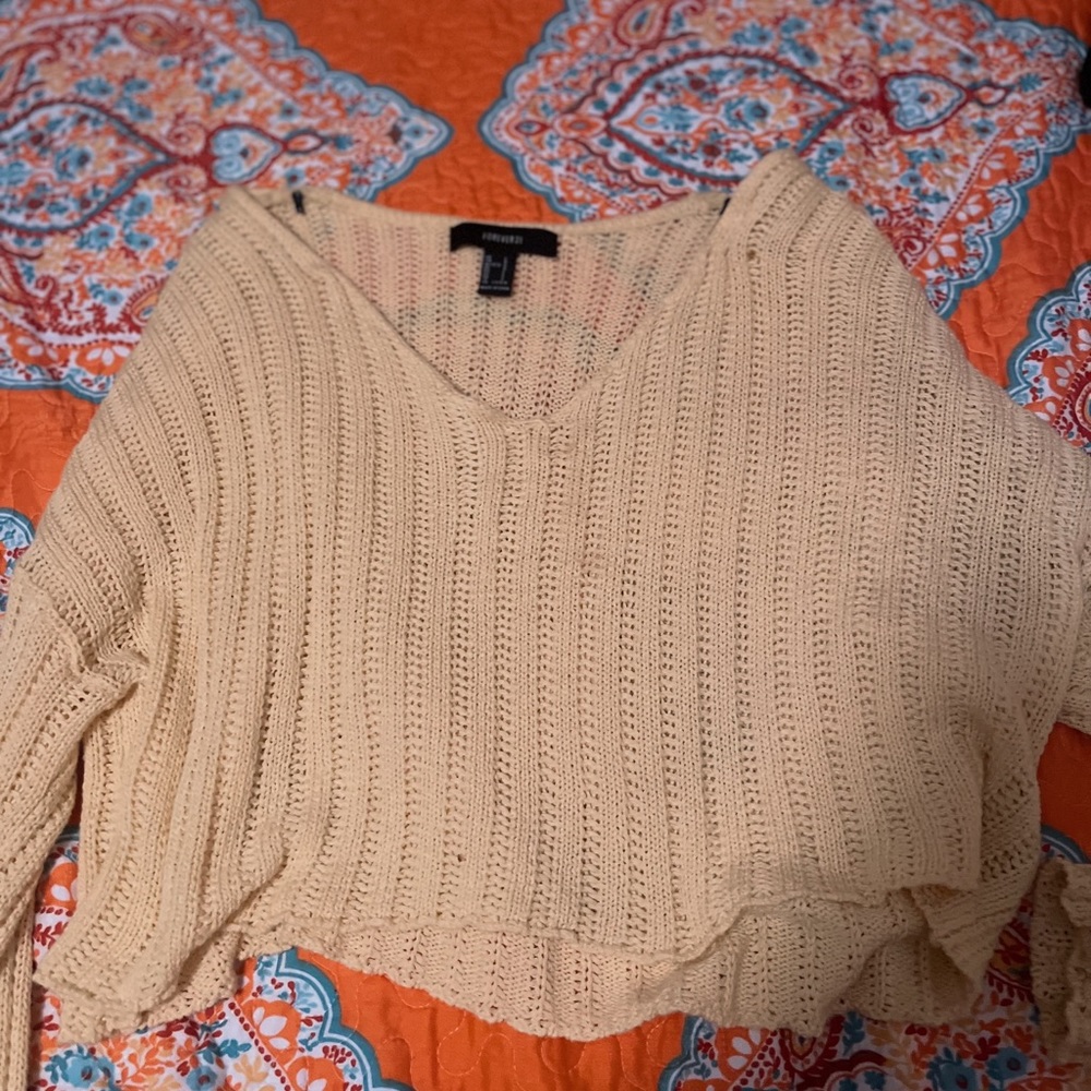 forever 21 crochet sheer crop